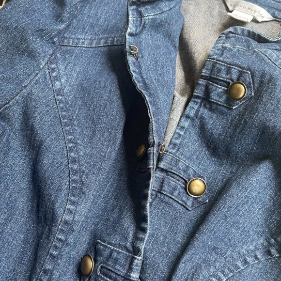 Women's Blue Military Jean Jacket - Picture 5 of 8